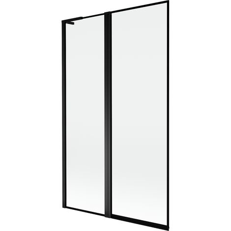 Mexen Mist L paroi de baignoire 2 volets gauche 110 x 150 cm, cadre noir, noir - 8A9L-110-011-70-70-L (1/5)