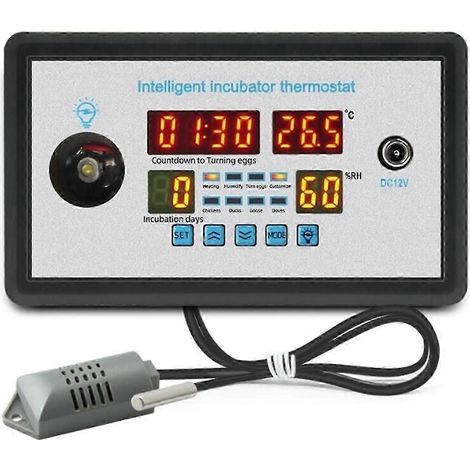 Incubateur avec retournement automatique des œufs thermostat numérique affichage en temps réel de l'humidité et de la température 220 V (1/3)