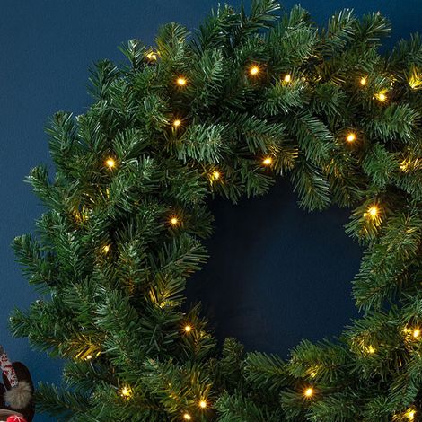 Guirlande De Noël En PVC - 40 Cm - 200 Led - 540 Branches - Décoration Porte Intérieure Extérieure - 1 Pièce (1/3)