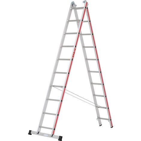 Hymer Mehrzweckleiter, zweiteilig, 2x8 Sprossen, Länge eingeschoben 2,32 m (1/5)