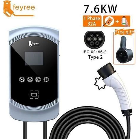 borne de recharge voiture electrique EVSE Wallbox 7,6kw 3Phase Vope2 Câble Prise IEC62196-2.bazarland30