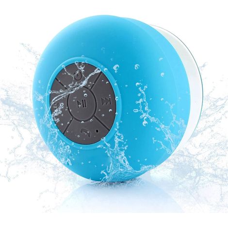 Wasserdichter Bluetooth-Lautsprecher mit Saugnapf für das Badezimmer, tragbar (blau)