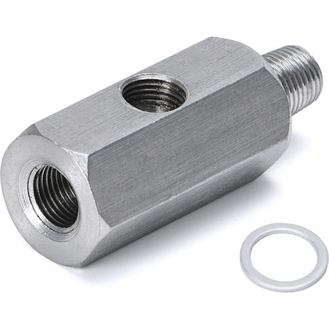 Adattatore a T per sensore di pressione dell'olio da 1/8'' BSPT a raccordo a T per manometro da 1/8'' NPT in acciaio inossidabile.