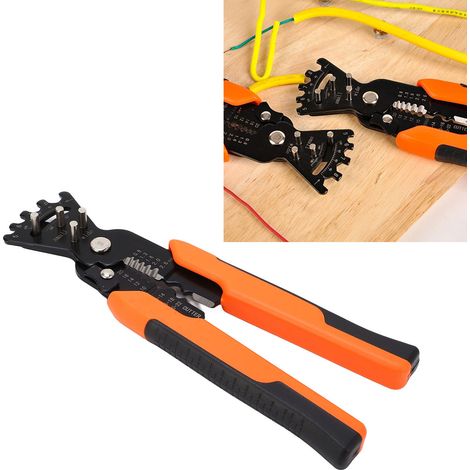 Pince à dénuder multifonction orange-rouge, pince multifonction 5 en 1, pince à dénuder multifonction spéciale pour électriciens, dénudage, coupe, sertissage et pliage de fils (1/5)