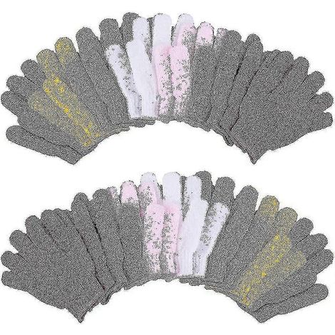14 paires de gants exfoliants pour le corps, élimination des peaux mortes (1/4)