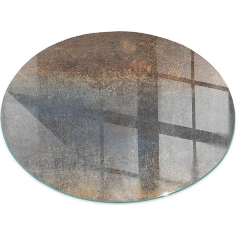 Kaminofen Glasplatte Funkenschutz Kaminplatte Kaminglas Ofenglas gehärtetem Glas mit Motiv Abstraktes Strukturmuster Rund fi 70 cm