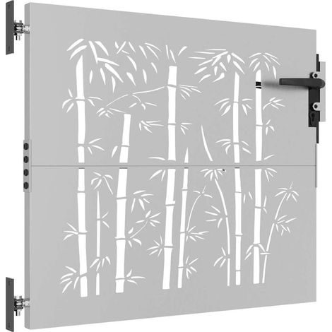 vidaXL Portail de jardin 85x100 cm acier corten design de bambou (1/3)