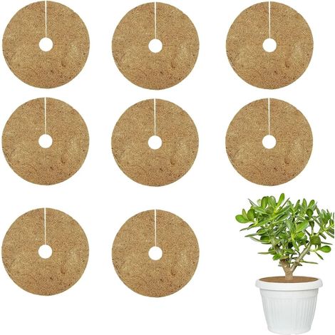 Lot de 8 Disques de Paillage Feutre de Jute 20 cm Tapis Rond en Noix de Coco Protection des Plantes Protection Contre Le Gel (1/5)