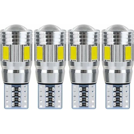Bombilla LED T10 W5W para techo de coche, luz nocturna LED para interior de coche. Apta para luces de matrícula, luces laterales, luces de posición y luces de techo (4 unidades). (1/5)