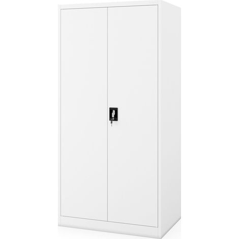 Armoire de bureau métallique profonde pour documents blanche, 900x1850x600 mm: JAN D600
