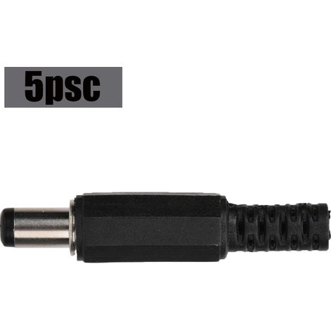 Lot de 5 connecteurs coaxiaux mâles d'alimentation CC 2,1 mm x 5,5 mm (1/5)