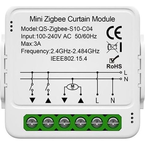 Interrupteur Module Volet Roulant Connecté, Commutateur Rideau Stores WiFi, Compatible avec Alexa Google Home pour Commande Vocale, Minuterie Intelligent Moteur Mural (1/5)