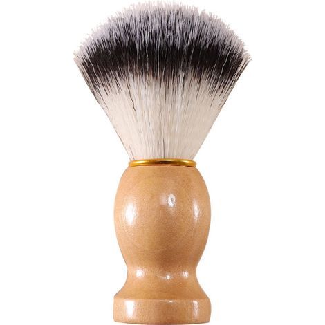Pinceau de rasage en bois naturel - Pinceau de rasage haut de gamme et durable - Doux et souple - Répartition optimale de la mousse à raser - marron (1/5)