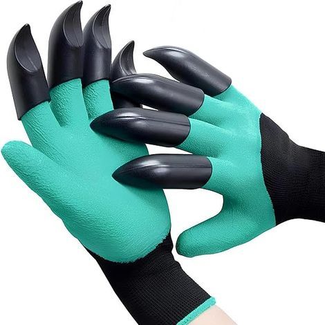 Gants de jardinage à griffes – 1 paire, taille universelle (bleu-vert) – Creusage rapide, imperméables, résistants aux perforations (1/5)