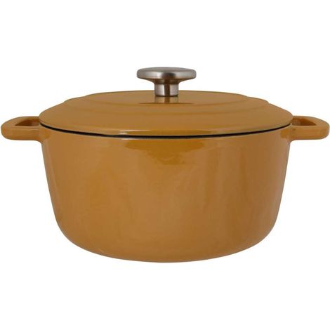 Cocotte avec couvercle - COSY & TRENDY - FONTESTIC - Fonte émaillée- Ø24 cm - 4,6 L - Tous feux dont induction - Ambre (1/4)