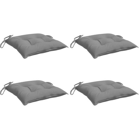 INLIFE Coussins de chaise 40x40x7 cm Tissu 4 pcs Gris (1/5)