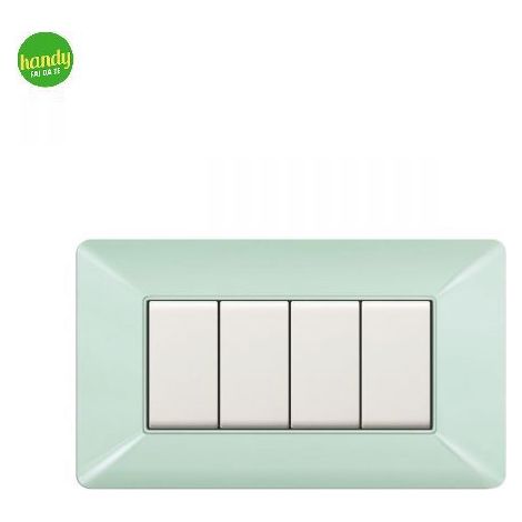 Placca da 4 moduli Easy Elettrocanali in plastica verde pastello