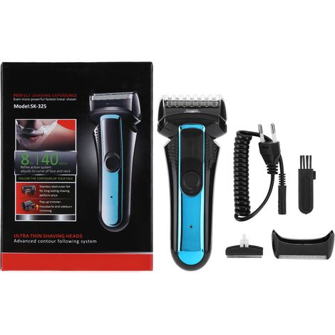 Tondeuse Barbe Électrique Professionnelle Machine à Raser Bleue Prise EU 220V (1/5)