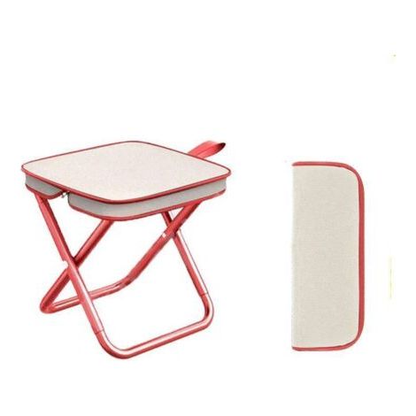 Tabouret de camping pliable, mini tabouret de camping pliable, chaise pliante de camping avec sac de rangement, siège pliant ultraléger pour voyage, jardin, pêche, barbecue, plage (rouge) (1/5)