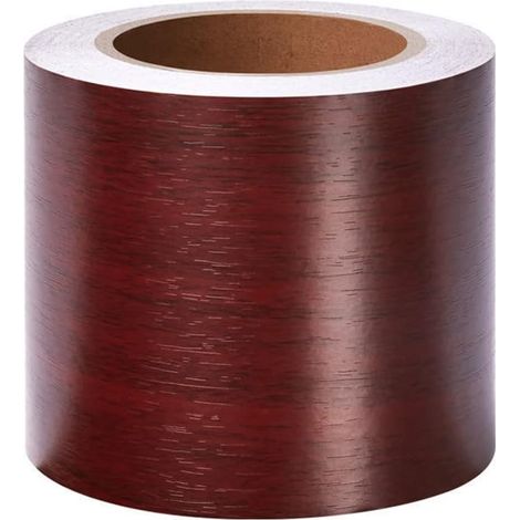 Bordure De Papier Peint Frise Murale Adhesive Bordure Papier Peint Frise Autocollante Pour Cuisine, Salle De Bains, Plafond, Salon, Chambre DéCoration Murale Noyer Rouge 20cm X 500cm