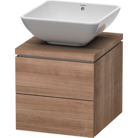 Mueble de lavabo Duravit L-Cube para consola, ancho 720mm, profundidad 477mm, 2 cajones, color: Cerezo del Tesino - LC580607373 (1/5)