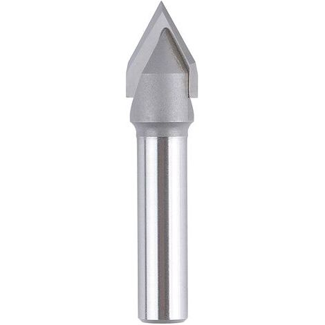 2 flûtes 60 degrés V - Diamètre de coupe : 12 mm - Tige : 8 mm - Fraise CNC - Fraise à tige pour veines, chanfreinages et rainures en V.