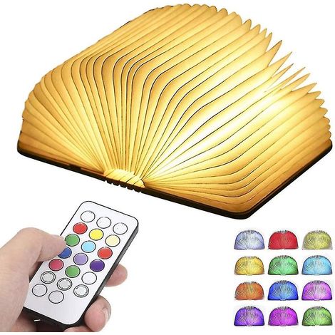 Lampe de lecture LED en bois pliable avec télécommande et chargement USB - Cadeau (1/5)