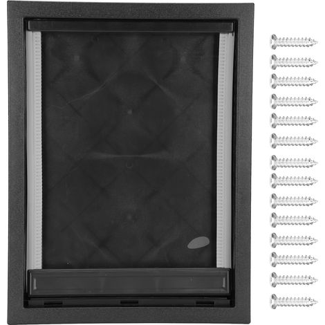 Gattaiola per cani di grandi dimensioni con patta magnetica trasparente e pannello di chiusura a scatto, gattaiola in PVC di alta qualità per cani di grandi dimensioni (nera) 50 x 538 cm (1/4)