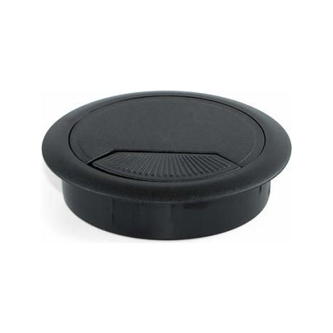 Passe-câbles rond encastrable de Ø60mm pour table de bureau, plastique, noir, Lot de 20 (1/4)