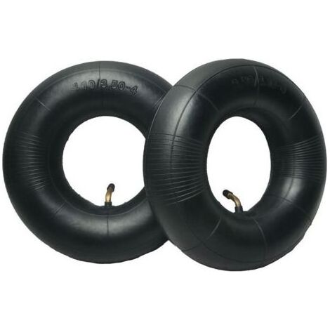 Set of 2 bedroom to air in rubber For chariots and mowers to lawn Valve in metal curved Use household durable (1/4)
