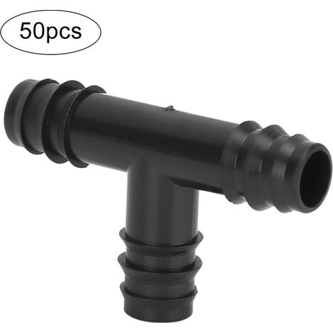 Raccord de Tuyau d'Arrosage 3 Voies en PP pour Système d'Irrigation de Jardin, 16mm, 50 Pièces (1/4)