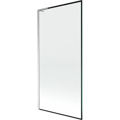 Mexen Next L paravento per vasca 1 anta 90 x 150 cm, cornice nera, cromo - 895-090-000-03-70-01 (1/5)