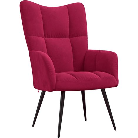 vidaXL Sedia Relax Rosso Vino in Velluto