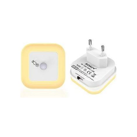Veilleuse LED à intensité variable avec détecteur de mouvement, lot de 2 douilles, luminosité réglable en continu, 3 modes (automatique/marche/arrêt), d (1/5)