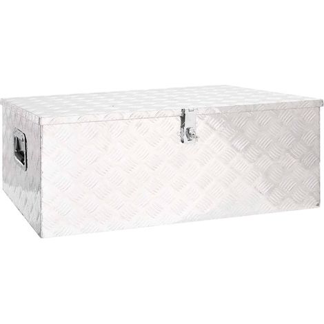 Caja de almacenaje de aluminio plateado 100x55x37 cm vidaXL