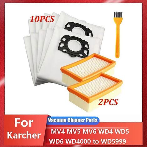 Filtre HEPA et sac à poussière de rechange pour aspirateur Karcher MV4, MV5, MV6, WD4, WD5, WD6, WD5P et WD6P (référence 2.863-005.0). (1/5)