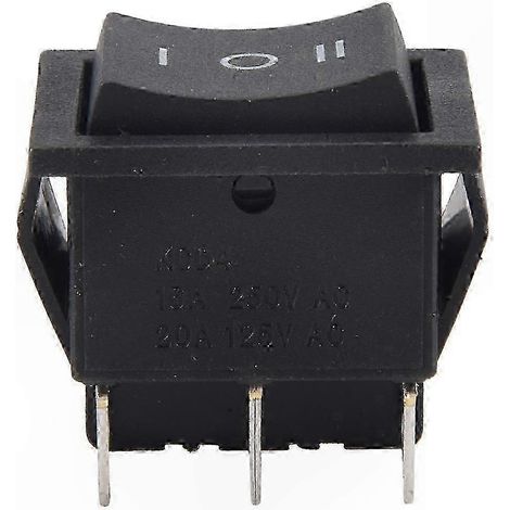 Interrupteur à bascule DPDT 3 positions, 6 bornes, 16A 250VAC, 20A 125VAC, configuration ON-OFF-ON, idéal pour applications marines. (1/5)