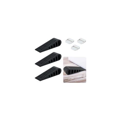 Lot de 3 butées de porte en caoutchouc, cales de porte, butées de fenêtre, butées de porte, butées de porte, antidérapantes, sans perçage, butées murales, adaptées à tous les sols