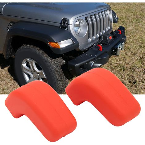 Ein Paar Stoßstangen-Abschlepphakenabdeckungen für Jeep Wrangler JK JL Gladiator TJ 2007-2023 Rot. (1/5)