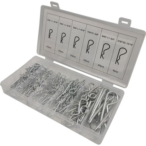 150 pièces Jeu de goupilles fendues, goupille fendue, jeu de goupilles en acier inoxydable, ressorts de montage pour voitures, mécaniciens, garages, ateliers, équipement de puissance (1/5)