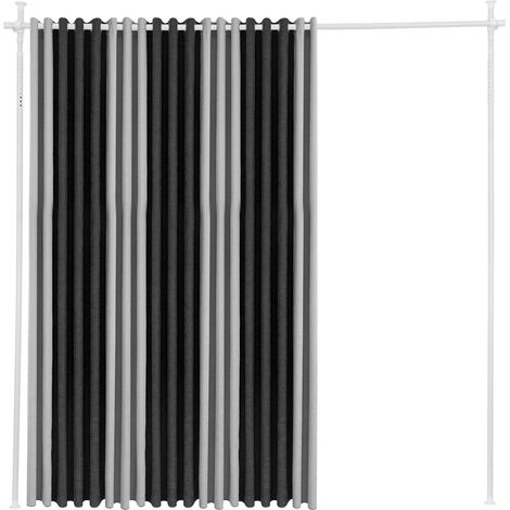 Tringle à rideaux sans perçage – Paravent d'intimité – Tringle extensible 70-177 cm, hauteur réglable 122-305 cm – Acier au carbone blanc – Rideau non inclus (1/5)
