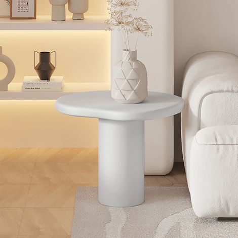 Table d'appoint organique 58x50x50cm effet ciment ecru - GODI (1/5)