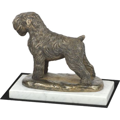 Terrier noir russe - statuette de chien, figurine en marbre blanc, trophée pour une exposition canine par Art-Dog (1/5)
