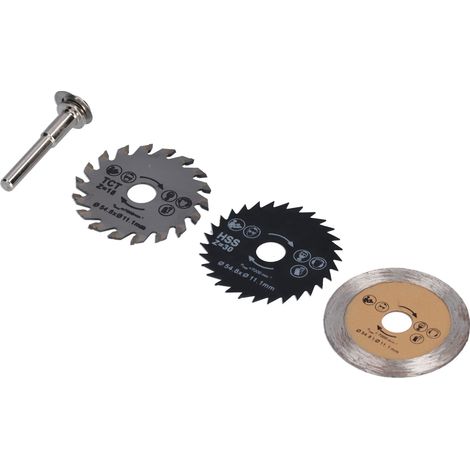Jeu de lames de scie circulaire 54,8 mm HSS mini et mandrin pour la coupe du métal et du bois (1/5)