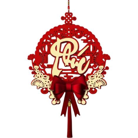 Set zum Aufhängen rotes Glückssymbol Ornament vielseitiges