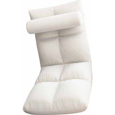 Fauteuil de sol avec soutien lombaire, canapé pliant convertible en lit, chaise de relaxation pour jeux vidéo et méditation, blanc (1/5)