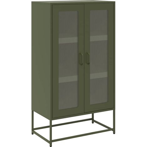 Maison Exclusive - Credenza Verde Oliva 68x39x123 cm in Acciaio