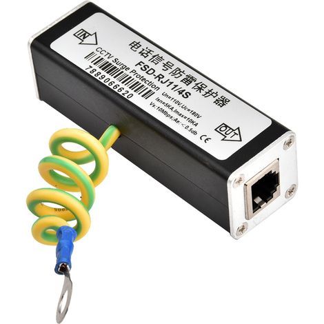 Protection contre la foudre pour téléphone, protection contre les surtensions pour fax, protection sécurisée, durable, grande capacité de courant, faible tension résiduelle pour la maison (1/5)