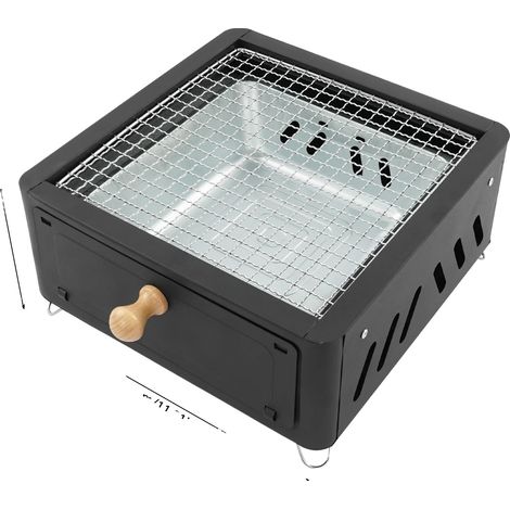 Holzkohlegrill, tragbares Design, multifunktionales Kochen, Schwarz (1/2)