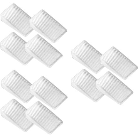 Lot de 12 cales de nivellement transparentes pour meubles